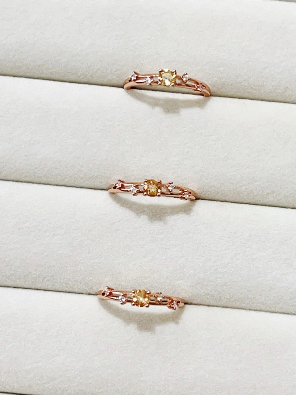 Natural Faceted Citrine Ring | Silver Plated champagne Adjustable Open Ring